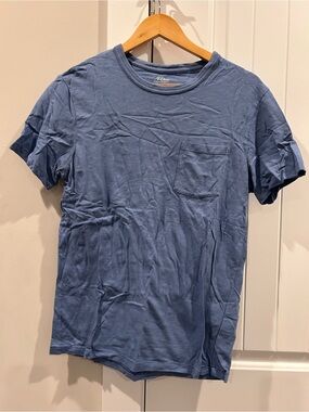 J. Crew Short Sleeve Pocket Tee in Dusty Blue